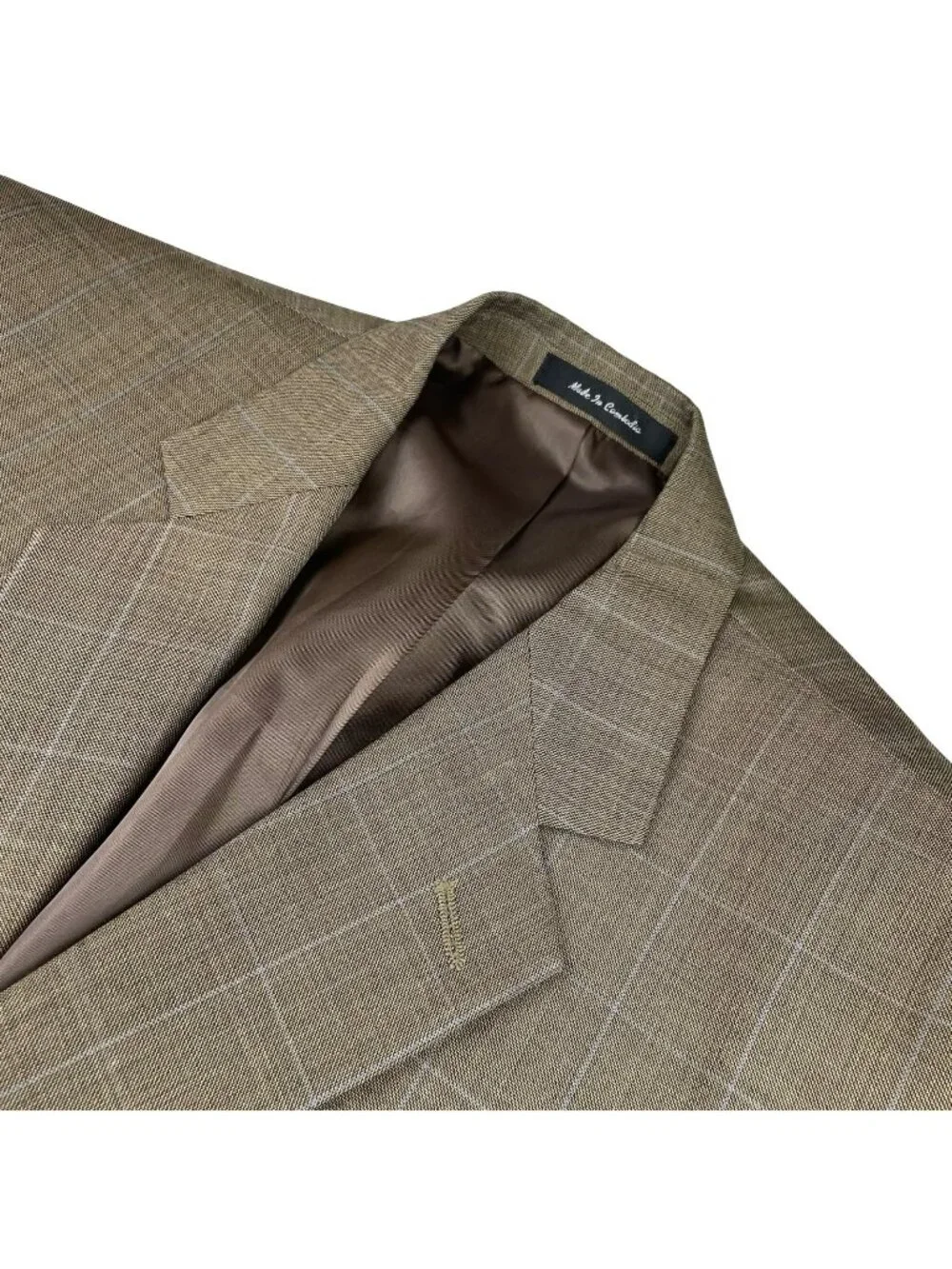 Kilburne & Finch Men's 100% Wool 2-Button Blazer Brown Windowpane Plaid • 42R